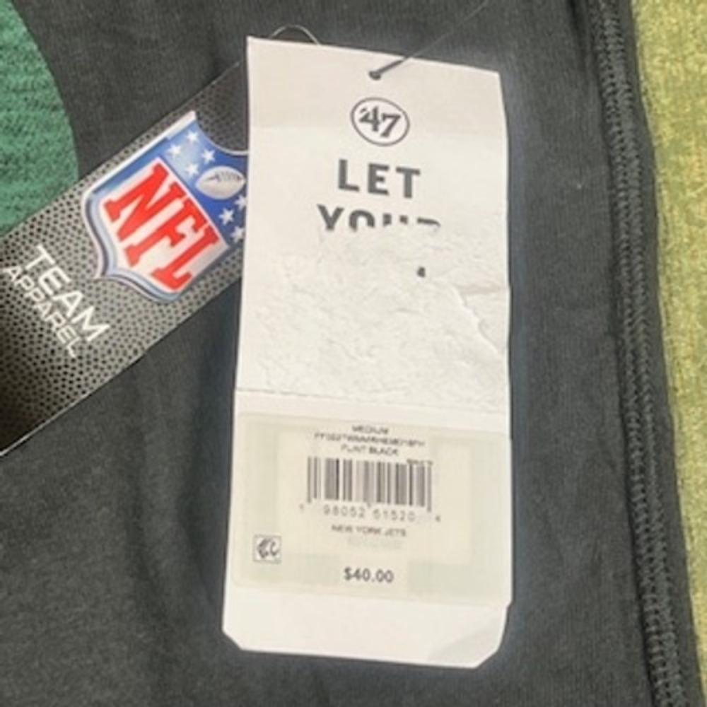 New York Jets 47 Brand NFL Womens Medium T-Shirt Flint Black Cotton Short Sleeve - Picture 5 of 10